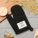 Ethel "Home" mittens, black color, 26x16 cm, 50%HL, 50%flax