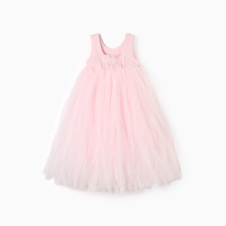 Dress children's elegant kaftan growth 90, dusty pink-10