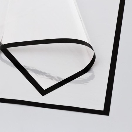 Film for decor and floristry, black, plain, transparent, universal, without drawing, sheet 1pcs, 58 x 58 cm-2