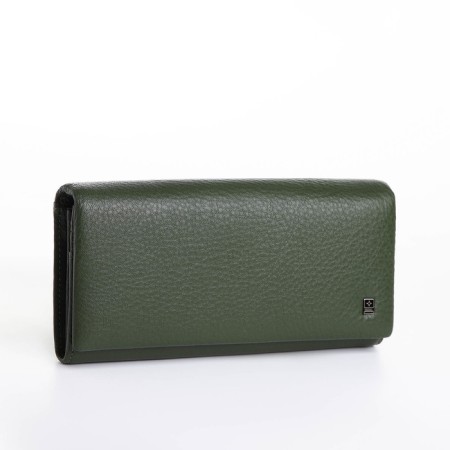Women's wallet on magnet, green color