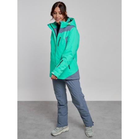 Ski costume female winter, size 50, green color-6