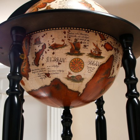 Globe bar decorative "Wanderer map" 56.5x56.5x91.5 cm-10