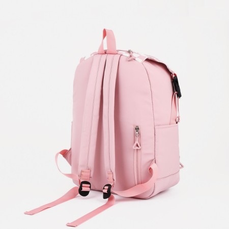 School backpack from textiles, 5 pockets, pink color-3