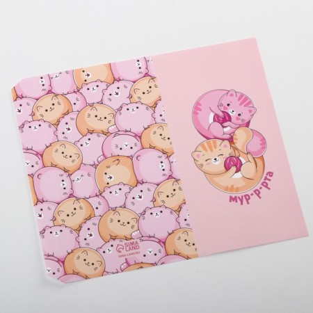 Wrap for chocolate, confectionery packaging "Pink cats", March 8, 18.2 x 15.5 cm