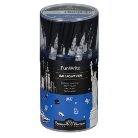 Ballpoint handle Freshwrite Funwrite "Romantic Journey. New York", node 0.5 mm, blue pigment ink, Soft Touch Corps-2