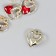 Decor for creativity metal, rhinestones "Three hearts in one" red, gold 0.8x1.6x1.7 cm