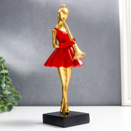 Polystone souvenir "Girl with a wind instrument" MIX 25x8x9.5 cm-2
