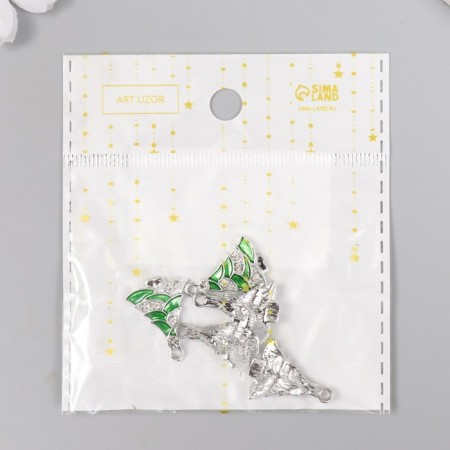 Decor for creativity metal, enamel, rhinestone "Christmas tree" 2.2x1.7 cm-4