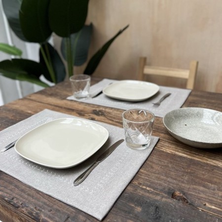 PLAISMAT "CONTA", size 35x50 cm, beige-gray color-2