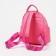 A backpack with a zipper, 3 outer pockets, pink color