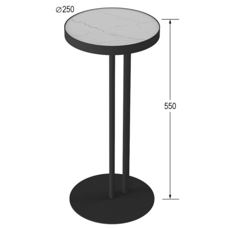 Journal table, 250 × 250 × 550 mm, color Bianco-1