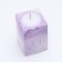 Candle "Square" in the candlestick of gypsum, 5x8cm, marble with purple strips