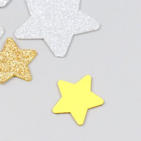 Decor "Star" silver, gold foam glitter 5 and 3 cm (set 10 pcs)-2