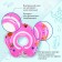 Circle of children's neck, for bathing, "fish", with rattles, two -chamber, pink color
