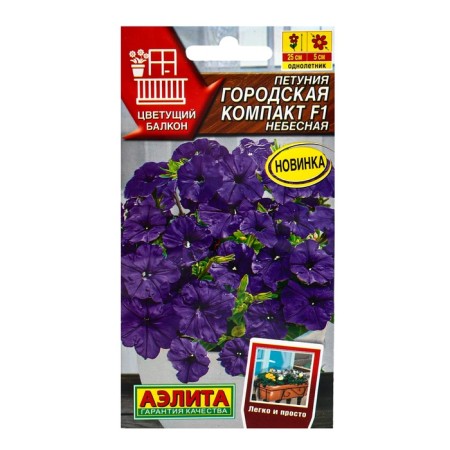 Petunia Flowers "City Compact" F1 Heavenly, C/P, 7 pcs