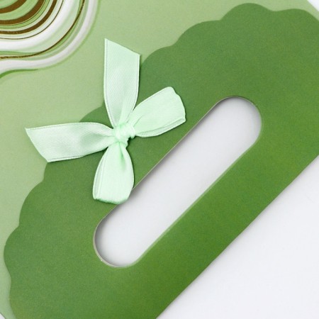 Gift box-package, packaging with a cut handle, "green grace", 19 x 9 x 27 cm-2
