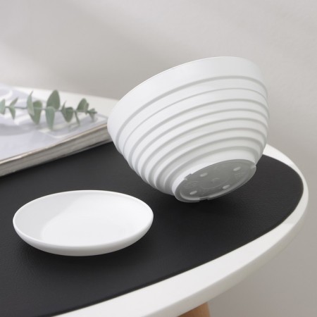 Pot for flowers with a pallet "Alice", 0.5 l, white color-2