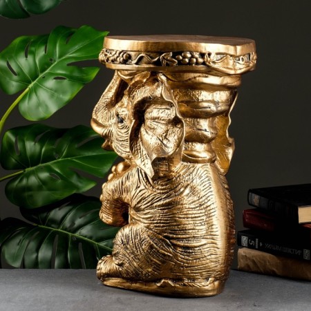 Figure - stand "Elephant sitting" bronze, 34x26x44cm-2