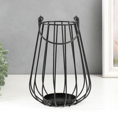 Summary Metal for 1 candle "Loft. Vazon" black 22x15x15 cm-2