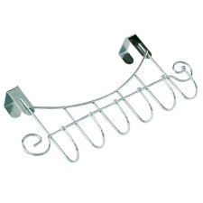 Axentia hanger with 6 hooks, chrome steel, door up to 4 cm thick, 32.5x16x6 cm