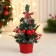 Christmas tree decor "festive" bow in stripes, 10x17 cm, red