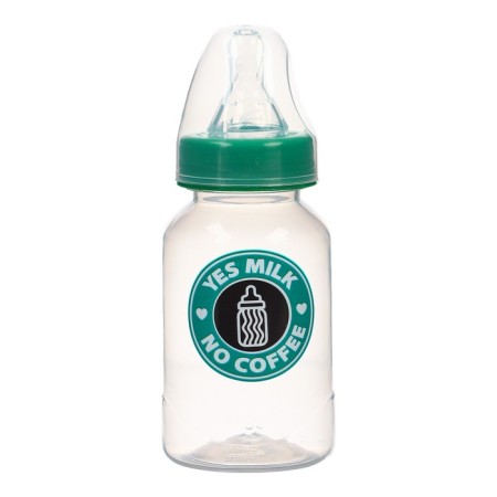 YES MILK flame bottle, classic throat, 150 ml., 0 months, cylinder, green color-1