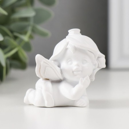 Polystone souvenir "Baby-Angel in a hat from a flower" MIX 5x4.5x5 cm-1