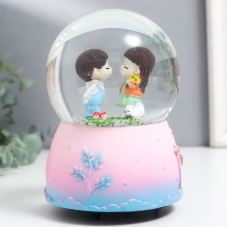 Souvenir Polystone Water Ballion Music, "kids with a kitten" MIX 10x10x15 cm spins-1