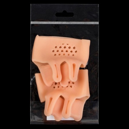 Correctors - separators for the toes, on the cuff, breathing, 2 separators, silicone, 8 × 7 cm, pair, beige color-5