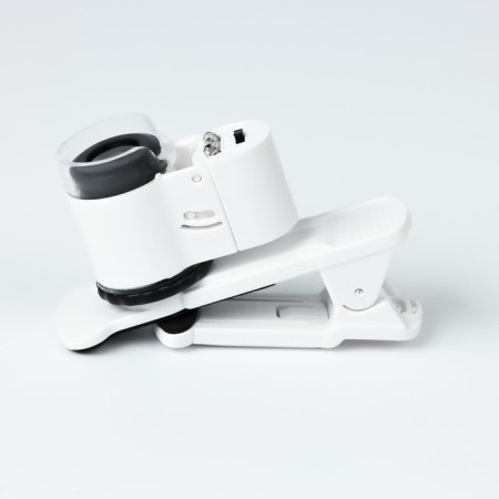 Lupa with 10x lens for macro -shooting on a clothespin for a phone, with backlight-1