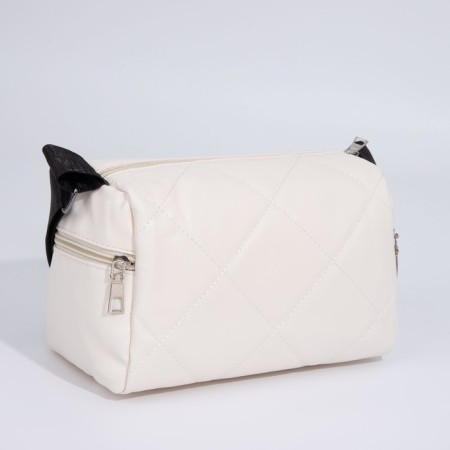 Bag Cross-Bodi with a zipper, white color-1