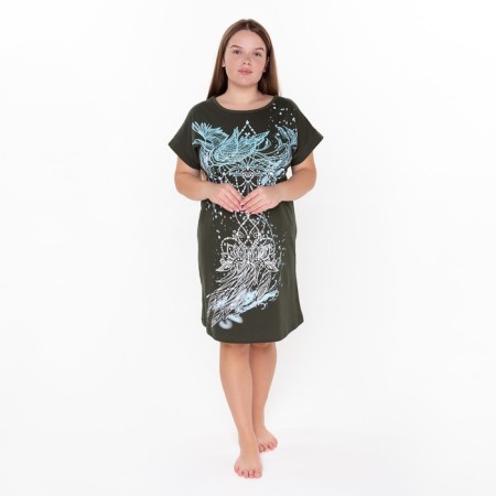 Homemade dress, olive color, size 54