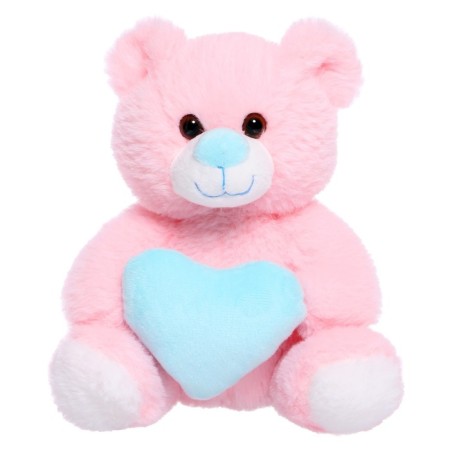 Soft toy "Bear with a blue heart", 23 cm