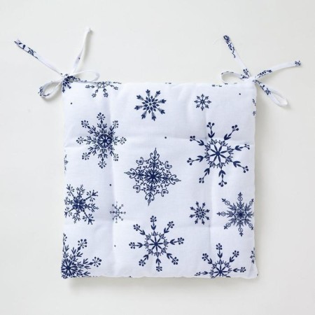 Siddle on the chair "Blue Snowflakes" 42x42x5 cm, 100% cotton, 164 g/m2-2