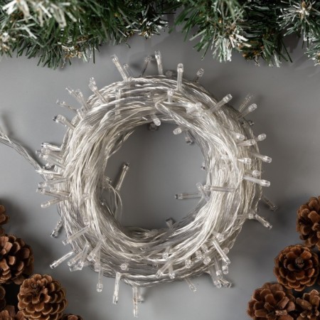 Garland “thread” 20 m, IP20, transparent thread, 200 LED, green glow, 8 modes, 220 V-1