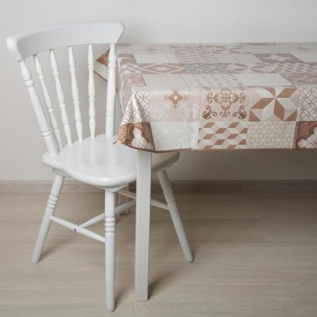 The tablecloth on a non -woven base is reusable with a “geometry” box, 135 × 110 cm, brown color-1