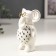 Souvenir Ceramics "Elephant with glasses" white-black with gold 10x5x7 cm