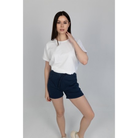 Women's shorts, size 48, blue color-4