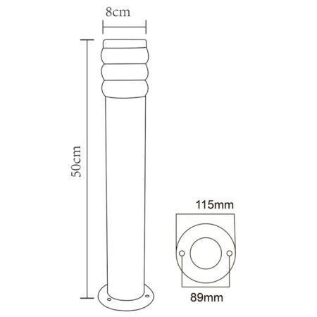 Landscape Lamp Arte Lamp Portica A8381PA-1SS, E27, 20 W, 9x12x50 cm, silver-3