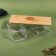 Bamboo organizer for storage, with a lid, 3 sections, 23.3 × 9.4 × 8.9 cm, the color is transparent/brown