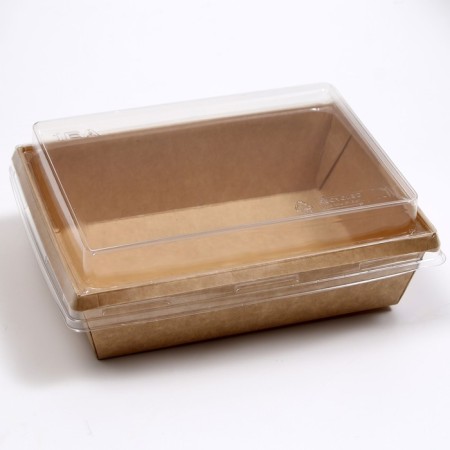 Saladnik with a dome lid, craft, 16 x 12 x 6.5 cm, 0.5 l-1