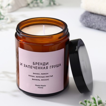 Candle in the bank Aromatic "Brandy and baked pear", banana, lemon, pear, 250 ml-1