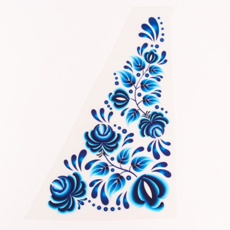 Thermalrotransfer "Gzhel flowers", corner on the left, 20 x 35 cm, set 10 pcs.-1