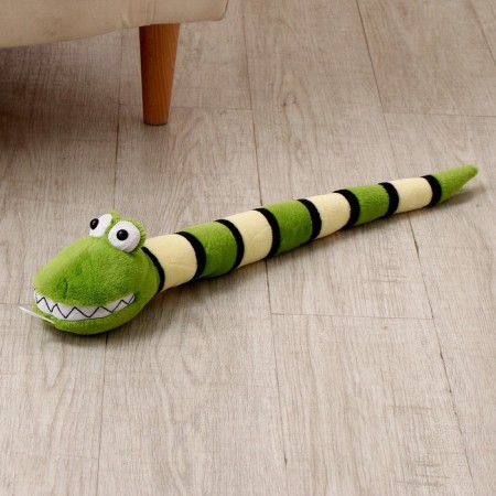 Soft toy "Snake", striped, 59 cm, green color-4