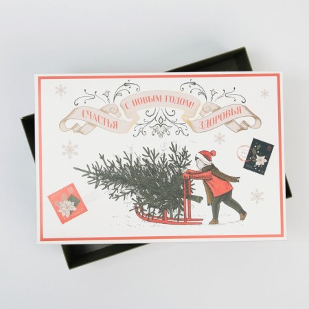 Folding box "Retro", 30 x 20 x 9 cm, new year-4