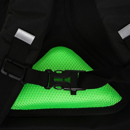 Youth backpack 40 x 25 x 13 cm, Grizzly, ergonomic back, laptop compartment, black/green-6