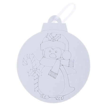 Christmas tree decoration for painting "Penguin" 4 pcs., Brush-2