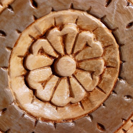 Decor "Circle" on a stand, Albezia 30x9x42 cm-5