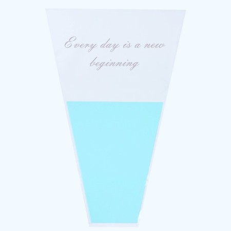 Flower package "EVERY DAY IS A New Begining", Blue, 30 x 10 x 45 cm-3