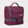 Cosmetic bag 2 parts on zippers, purple color